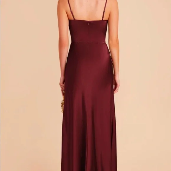 Bridesmaid Mai Matte Satin Cabernet Dress - Picture 2 of 2